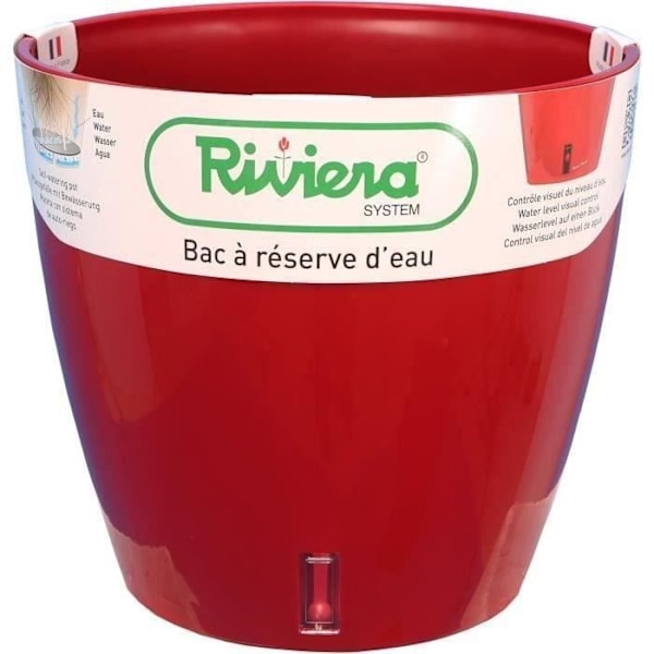 RIVIERA Vandreservebakke - Rund - Ø 36 x H 33 cm - Rød Röd