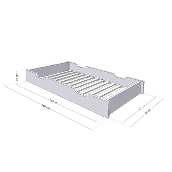 Sengeskuffe 90 x 200 med BUDDY boxspring - pastel pink Rosa