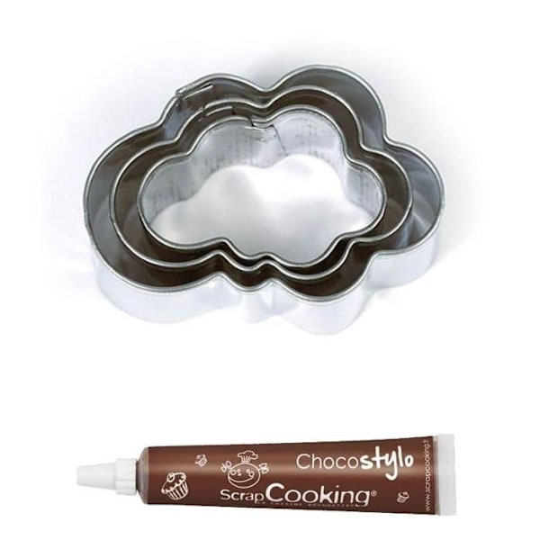 Chokladpenna + 3 mini Clouds kakformar i rostfritt stål
