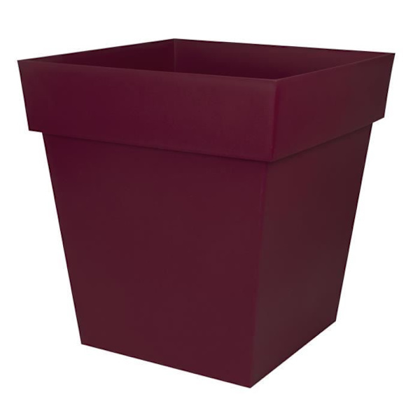 EDA TUSCANY Firkantet urtepotte 50 cm - Volumen 87 L - 49,5 x 49,5 x H.52,5 cm - Bourgognerød