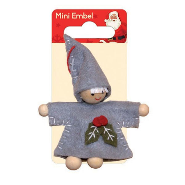 Juldekoration figur - Tomte Grå