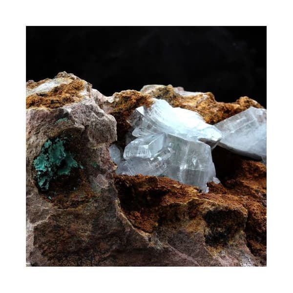 Sten og mineraler. Baryt + Malakit. 3282,0 øre. Congo...