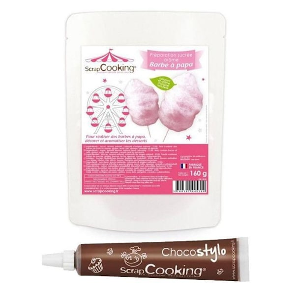 Forberedelse af lyserød candyfloss + Chokoladepen Rosa