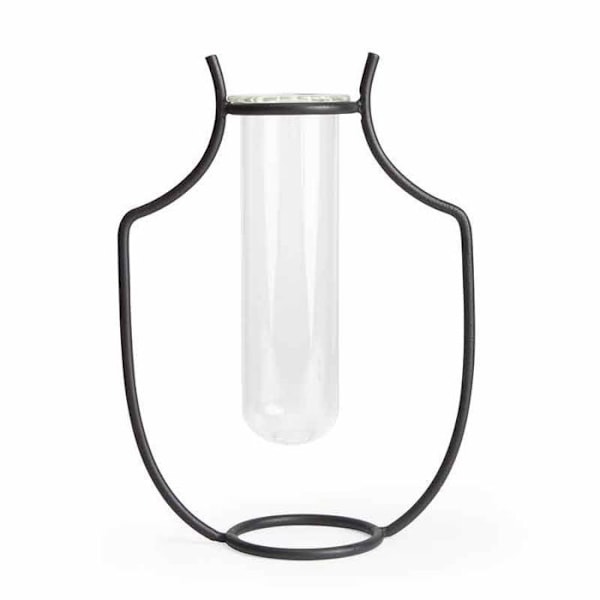 Jernvase - amphora soliflore - industriel stil Svart