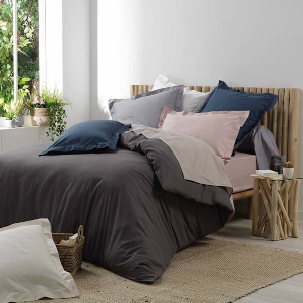 Pudebetræk x2 Percale 50x70 cm Blå Blå