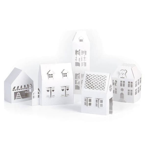 10 hvide huse til at samle selv 19 x 5,5 x 4,5 cm Vit