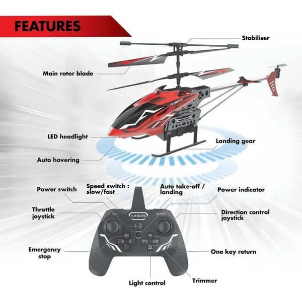 SKY KNIGHT fjärrstyrd helikopter - FLYBOTIC Röd