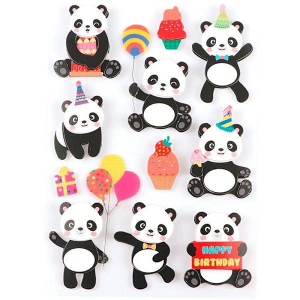 11 tarrasetti 3D pandat 4 cm Vit