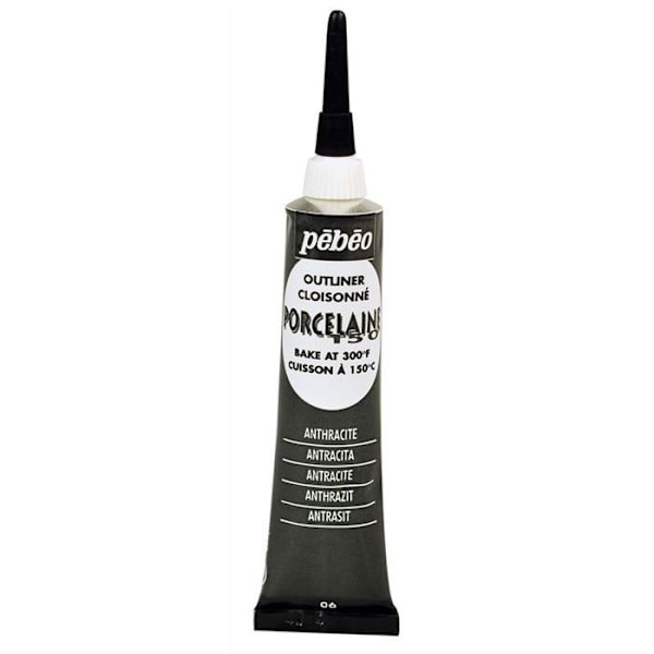 Vandbaseret konturmaling til porcelæn - i tube. ref 31602 Svart