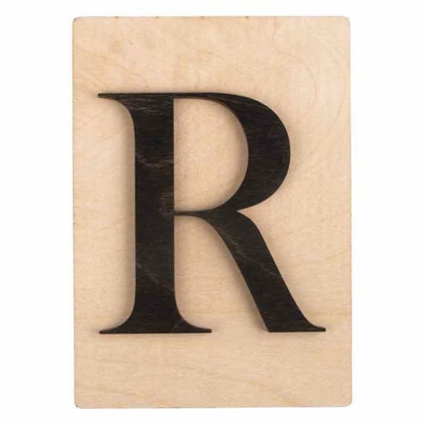 Träbokstäver inredning - Ej specificerat - R - 14,9 x 10,5 cm - Svart - Inomhus Svart