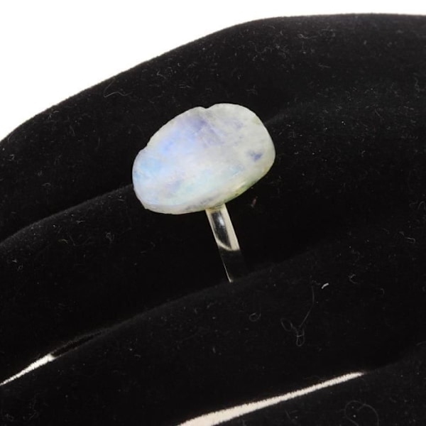 Ring - ABIJOUX - Raw Moonstone - Sølvbelagt - Justerbar størrelse - 13,43 ct