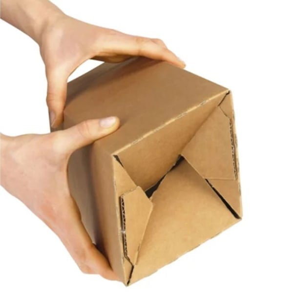 5 pitkänomaista pakkauslaatikkoa 31 x 10,5 x 10,5 cm - Yksi aallotettu kastanj