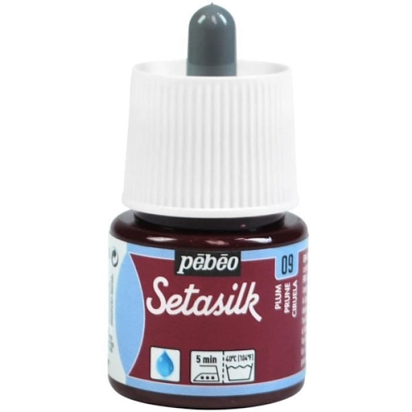 Silkkimaalit - Pébéo - Setasilk - 45 ml - Luumuväri - Sekatekstiili