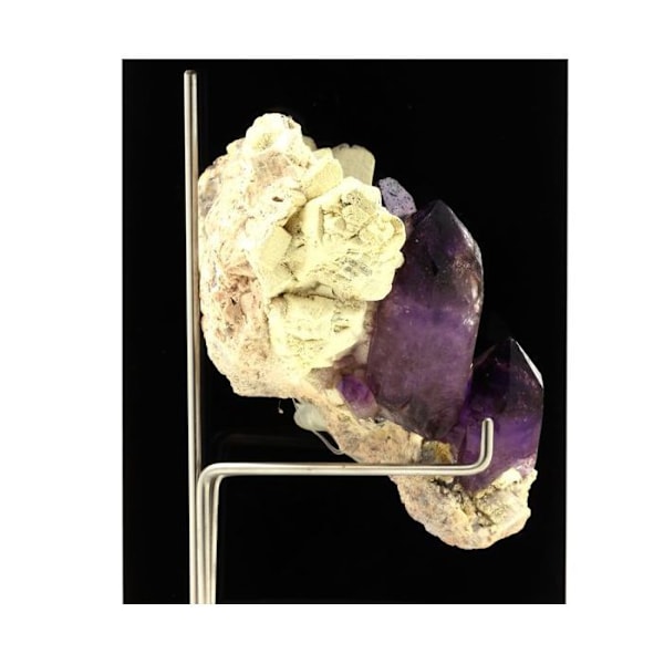 Sten og mineraler. Ametyst kvarts. 1332,0 øre. Goboboseb Mts, Brandberg, Namibia. Lila