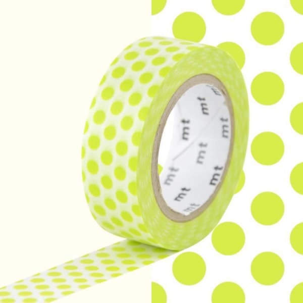 Masking Tape MT Lime grønne prikker - lime prik