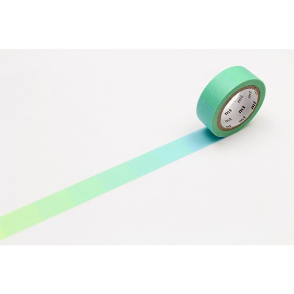 Maskeringstejp gradient neongrön och blå - 1,5 cm x 7 m Grön