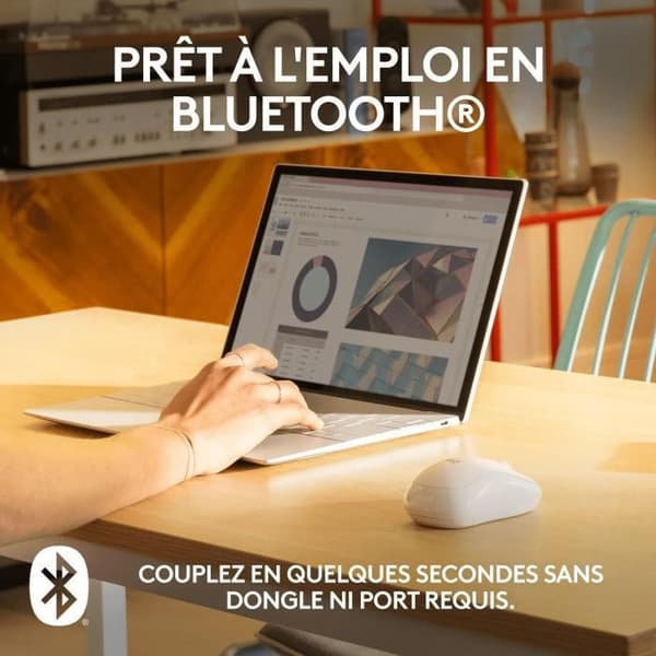 Mus - Trådløs - Logitech - M240 Silent - Hvid