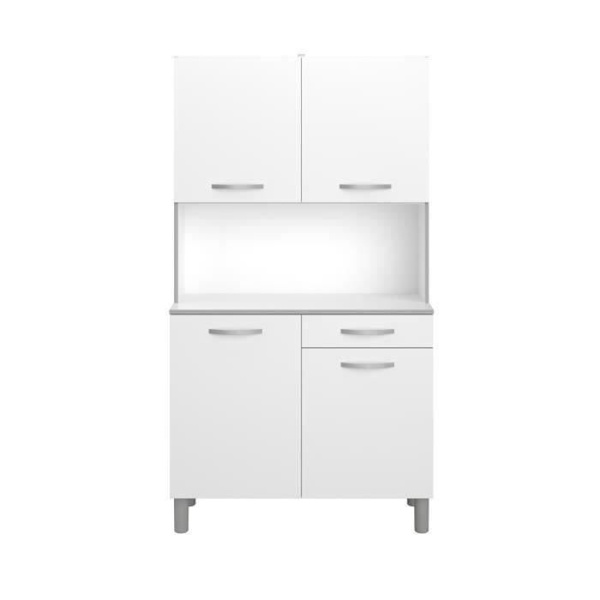 Køkken skænk - Hvid - Moderne - 4 låger - OSLO - L 101 cm Matt vit