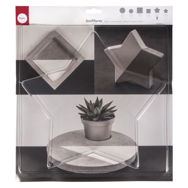 Gipsform - Multifarvet - Stor stjerne - 28x28cm - Dybde 4 cm - Unisex