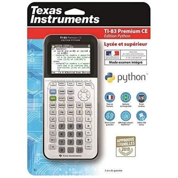Texas Instruments TI-83 PREMIUM PYTHON-kalkylator Vit och svart