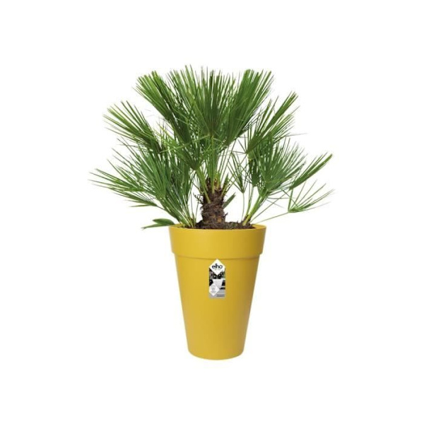 ELHO Loft Urban Pyöreä kukkaruukku High 35 - Keltainen - Ø 34 x K 45 cm - Ulkoilu - 100% kierrätetty Ockra
