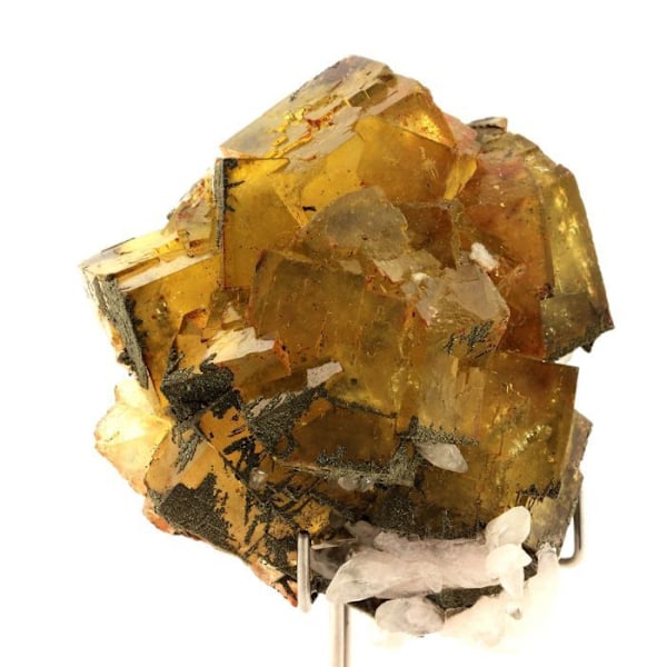 Kivet ja mineraalit. Fluoriitti, kalsiitti, pyriitti. 1374,5 ct. Villabona Mines, Asturias, Espanja.