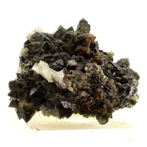 Cristal - Sten og Mineraler - Cubanite + Prasekvarts - 1292.0 ct - Grå - Blandet