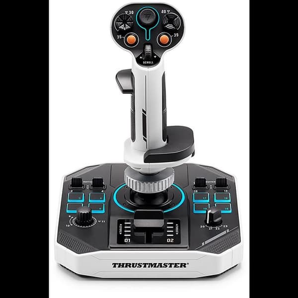 Joystick spatial - THRUSTMASTER - Sol-R 1 Flightstick - 44 knapper - H.E.A.R.T. teknologi 16 bit - Ambidextrous med base Svartvitt