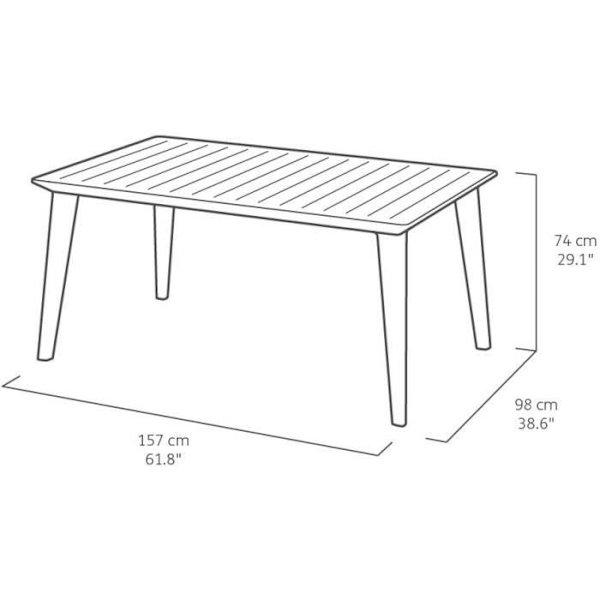 Havebord - rektangulært 160cm - cappuccino - i harpiks - 6 personer - Lima -Allibert fra KETER