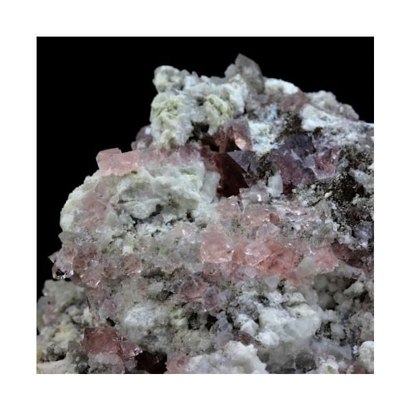 Sten og mineraler. Pink fluorit. 485,5 øre. Mont Blanc-massivet, Frankrig. Rosa