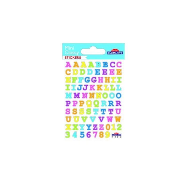 80 Alphabet Stickers - Regnbue - 1 cm