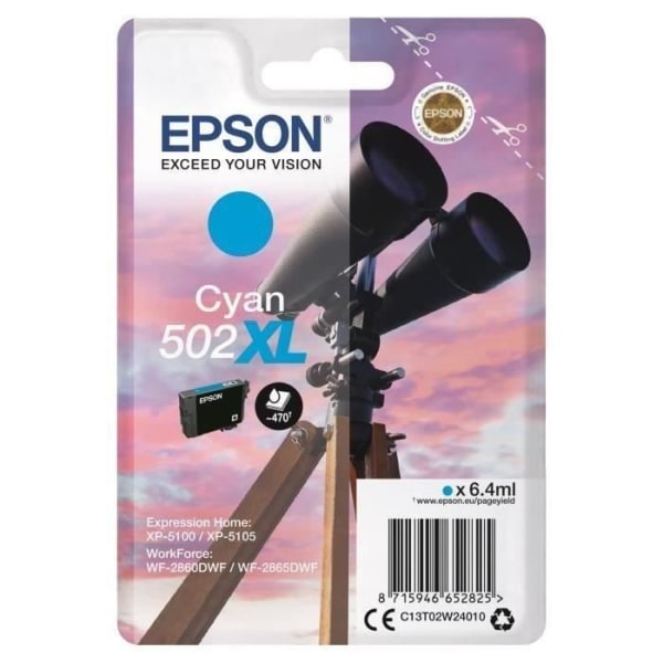 EPSON 502 XL cyan bläckpatron - Twin (C13T02W24020)