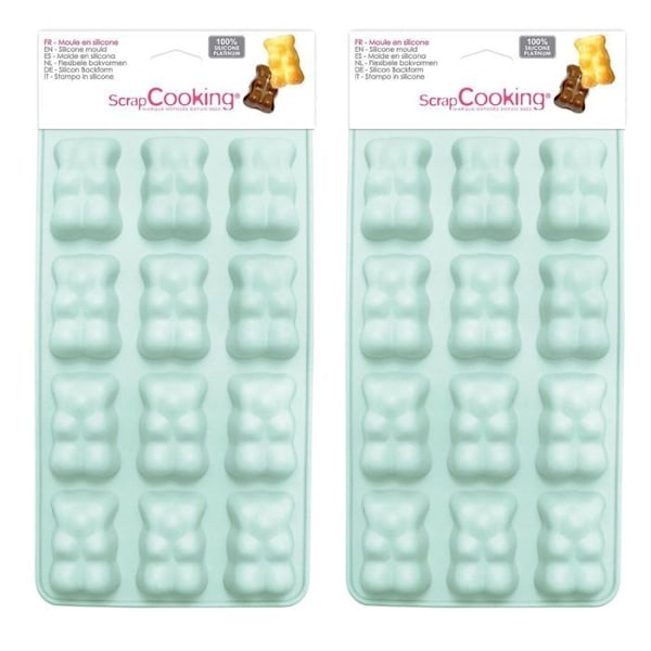 2 silikonformar för marshmallow-chokladbjörn Vit