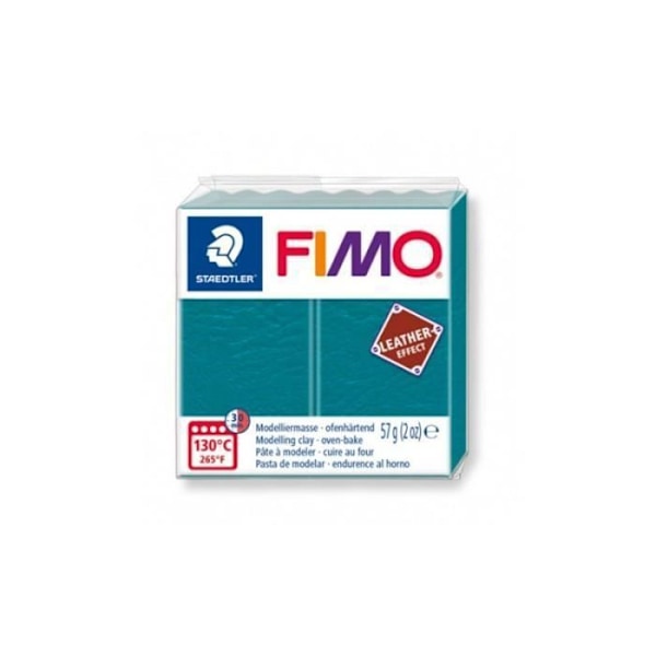 Polymeerisavi - Fimo - Nahkaefekti - Turkoosi nro 369 - 57gr - Nahkaefekti turkos n°369