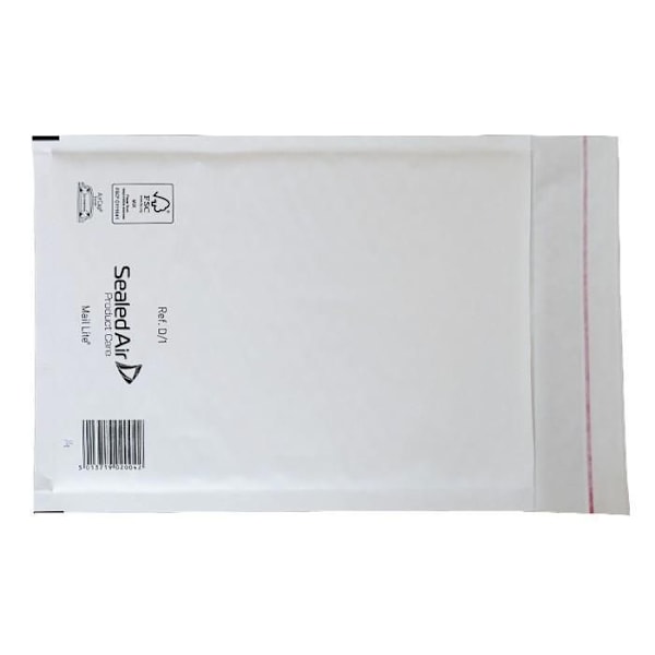 20 bubbelkuvert med vaddering 26 x 18 cm Vit