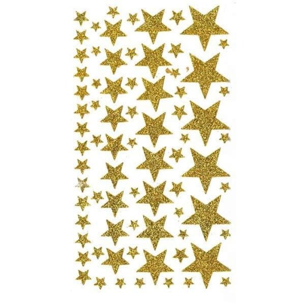 375 stjärnklistermärken i guld gyllene