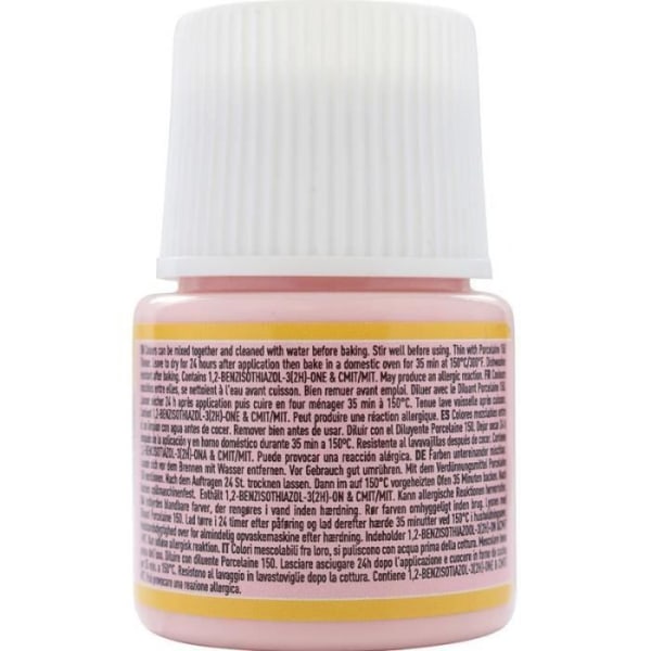 Blank vattenbaserad färg för porslin - Tender rosa - 45 ml