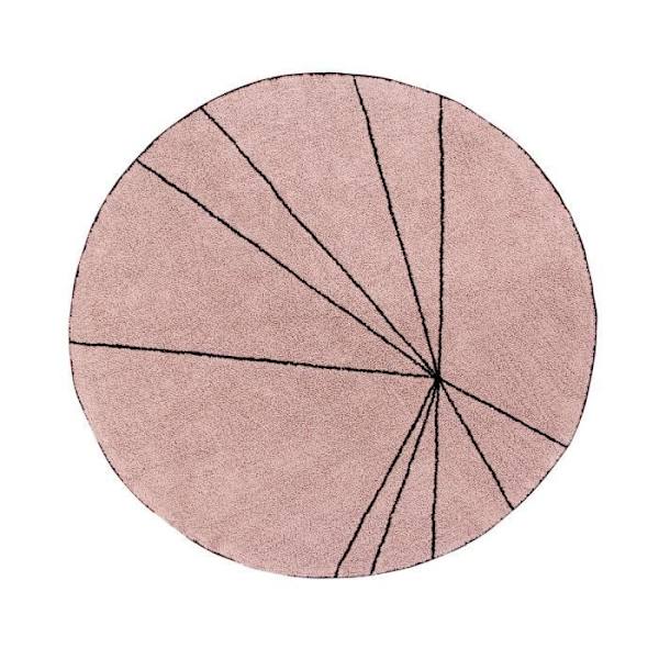 Rundt beige og pink geometrisk tæppe Lorena Canals - Ø 160cm - Pink