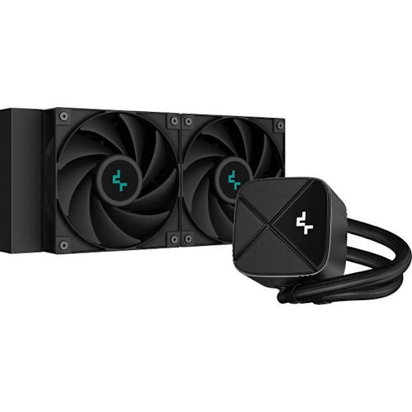 DEEPCOOL - LS520S Zero Dark - Vandkøling AIO CPU - 2x120mm - Sort