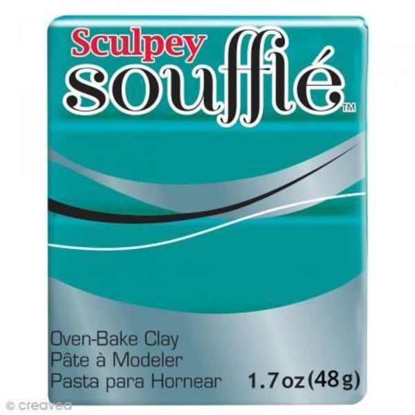 Sculpey Soufflé polymer clay to bake - Sea Glass Green - Smykker, dekorative elementer - Voksen - Unisex Grøn havglas