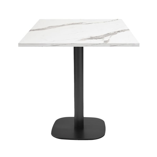 Bord 70 x 70 cm - Rund modell i vit marmor Vit