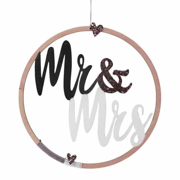 Trädekoration 30 cm - Mr&Mrs brun