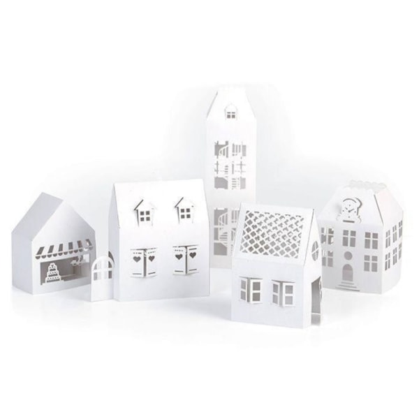 15 hvide huse til selv at samle 19 x 5,5 x 4,5 cm Vit