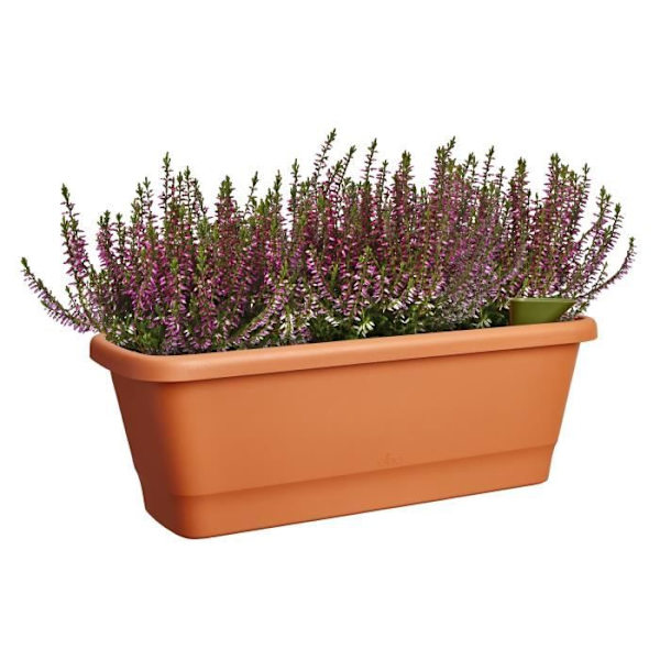 Elho Noa Balkon M - Brun - L 52 x B 20 x H 18 cm - Altan; udendørs - 100% genbrug Terrakotta