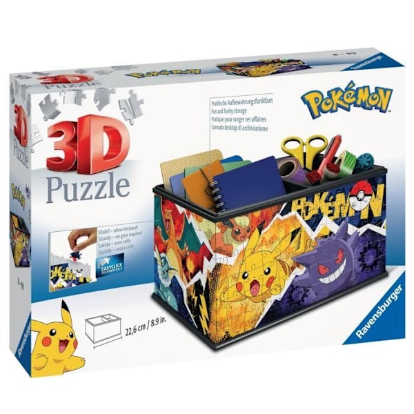 Pokémon Storage Box 3D Puslespil - Ravensburger - 216 brikker - Fra 8 år Gul