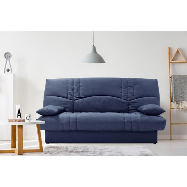 THELMA 3-sits bäddsoffa - Mörkblått Soro-tyg - Säng 125x190 cm - L190 x D92 x H96 cm Mörkblå