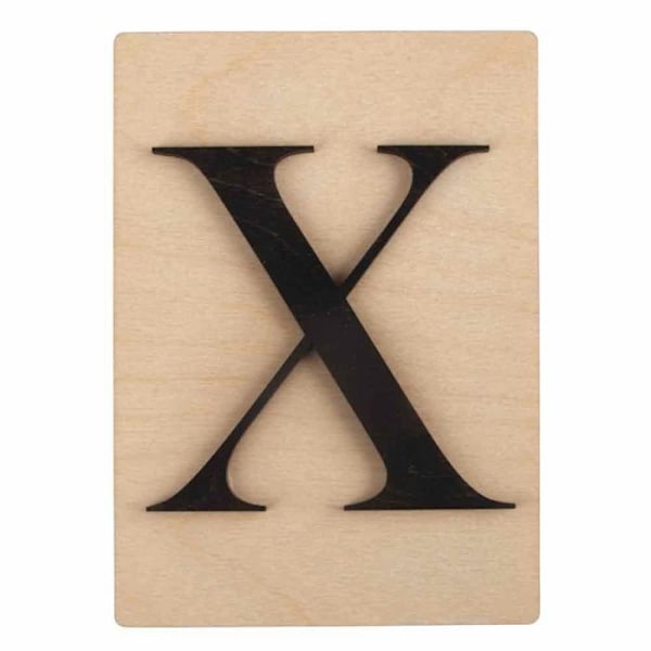Træbogstaver dekoration - Ikke specificeret - X - 14,9 x 10,5 cm - Sort - Indendørs Svart