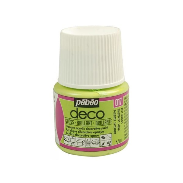 Akrylmaling - Pébéo - P.BO Déco - Lysegrøn - Blank - 45ml Grön