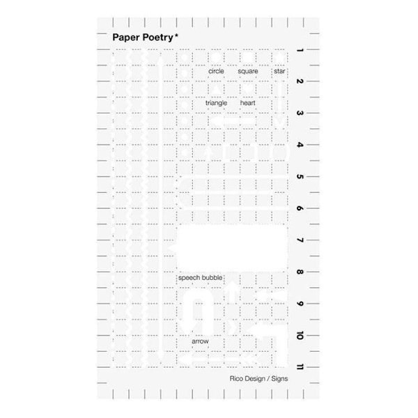 Pilar och former bullet journal stencil 12 x 7 cm Transparent