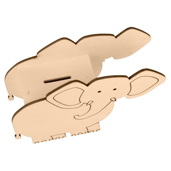 Puinen norsun säästöpossu Beige